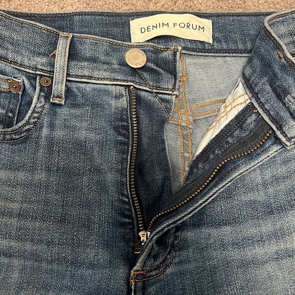 Denim Forum Nico Mid Crop Jeans Medium Lagoon Wash Size 27 - Picture 10 of 10